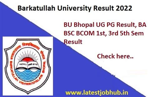 barkatullah university bhopal result 2022.